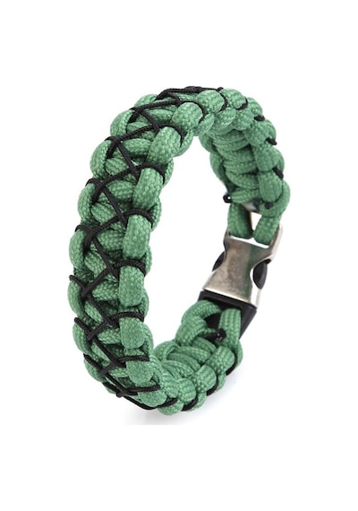 Ince Işlemeli Yeşil Paracord Bileklik Çınar Extreme Çok Renkli