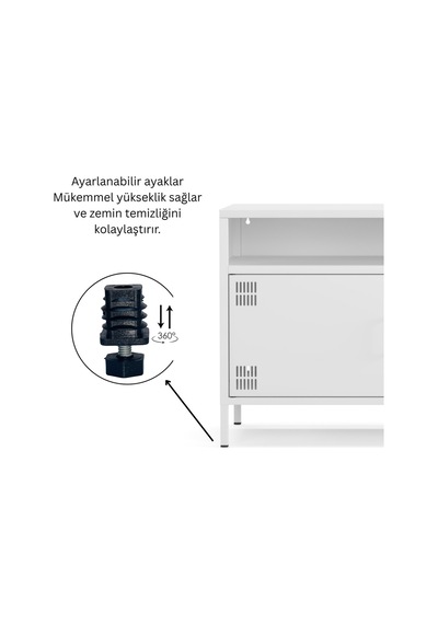 Pera Tv Ünitesi, Tv Dolabı,2 Kapaklı, Açık Raflı 100,50 X 40 X 64,50 Cm Ral 9016 Beyaz Pera Tv Ünitesi, Tv Dolabı,2 Kapaklı, Açık Raflı 100,50 X 40 X 64,50 Cm Ral 9016 Beyaz
