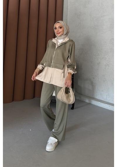 Riella Butik Alya Tesettür Takım Haki