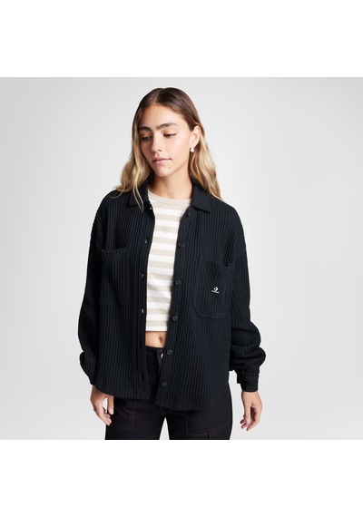 Converse Classic Kadın Oversize Fit Siyah Gömlek