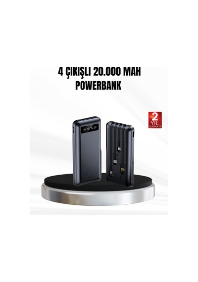 Powerbank 20000 Mah Led Fenerli Ve Çoklu Güvenlik Korumasına Sahip Çok Rnekli