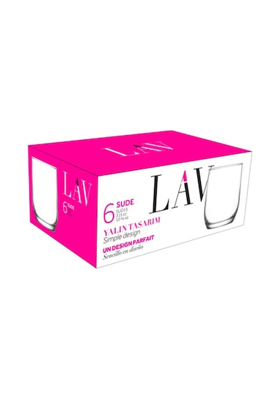 Lav Sude Cam Viski Bardağı 6'lı 315 ml (Meşrubat/Kokteyl Bardağı )