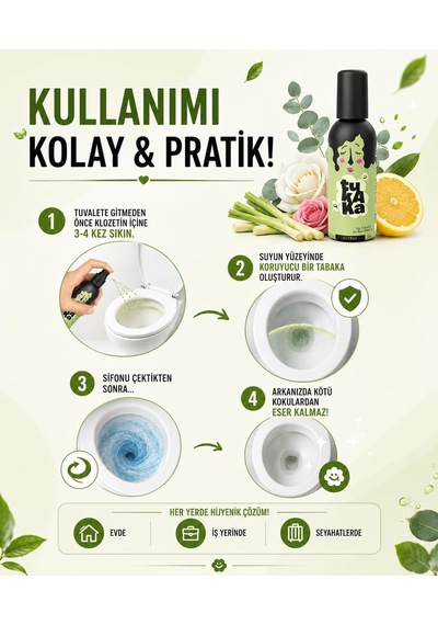 Tuvalet Kokusu, Gider Koku Önleyici, Kötü Koku Giderici Sprey 150 Ml Citrus
