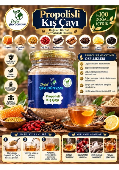 Propolisli Kış Çayı 120 Gr Özel İçerikli