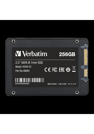 Verbatım 49351 - 256gb Vı550 S3 2.5'' Sata Ssd Okuma 550mb/sn. - Yazma 460mb/sn.