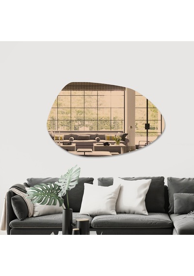 Decorıta Ayna - Tasarım Şekilli Oval Ayna - 119Cm X 79Cm Çok Renkli