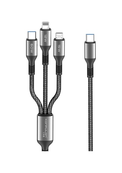 Dc62 3 İn 1 Çoklu 1,2 M 60w 12w 15w Şarj Data Kablosu