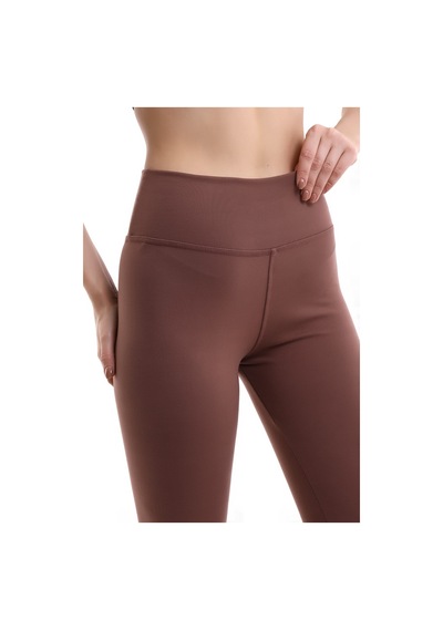 Winmoda34 Kadın Yüksek Bel Korseli Geniş Kemer Yumoş Tayt Kahve