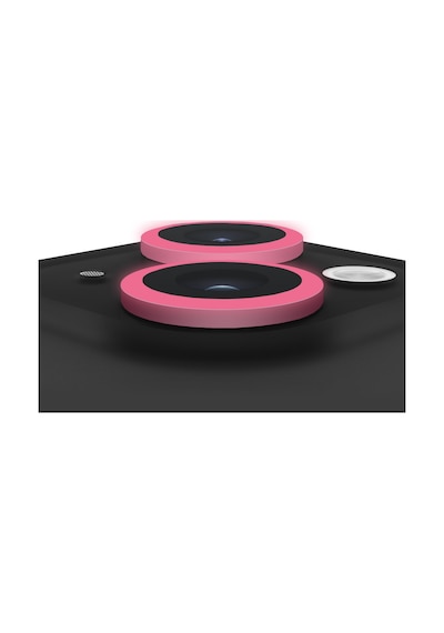 Buff Apple Uyumlu iPhone 14 / 14 Plus Neon Metal Lens Koruyucu Pembe