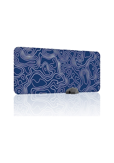 Mavi Beyaz 90x40 Xxl Taraftar Gaming Oyuncu Mouse Pad Kaymaz Taban Büyük Fare Altlığı Topography