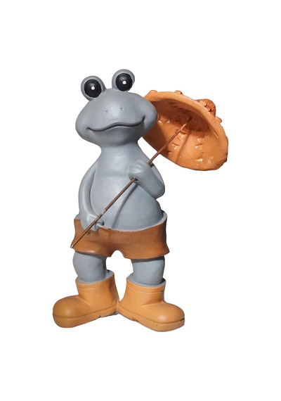 Şemsiye Heykeli Kurbağa Figür Dekoratif Obje Ve Biblo Dekor 2