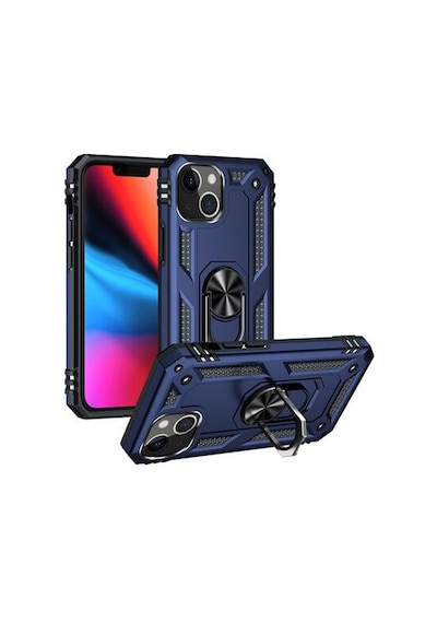 Apple Uyumlu  iPhone 13 Mini İle Kılıf Tam Koruma Yüzüklü Standlı Tank Gövdeli Telefon Kılıfı Kapak