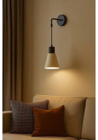 Trend Modern Tasarım Salon - Mutfak - Cafe Metal Krem Renk Tekli Aplik Krem Krem