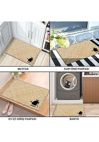 Monnhein Tasarımlı Dekoratif Kapı Önü Paspas, Dış Mekan/ev İçi/banyo/mutfak/yatak Odası/giriş Paspasları Ha Çok Renkli