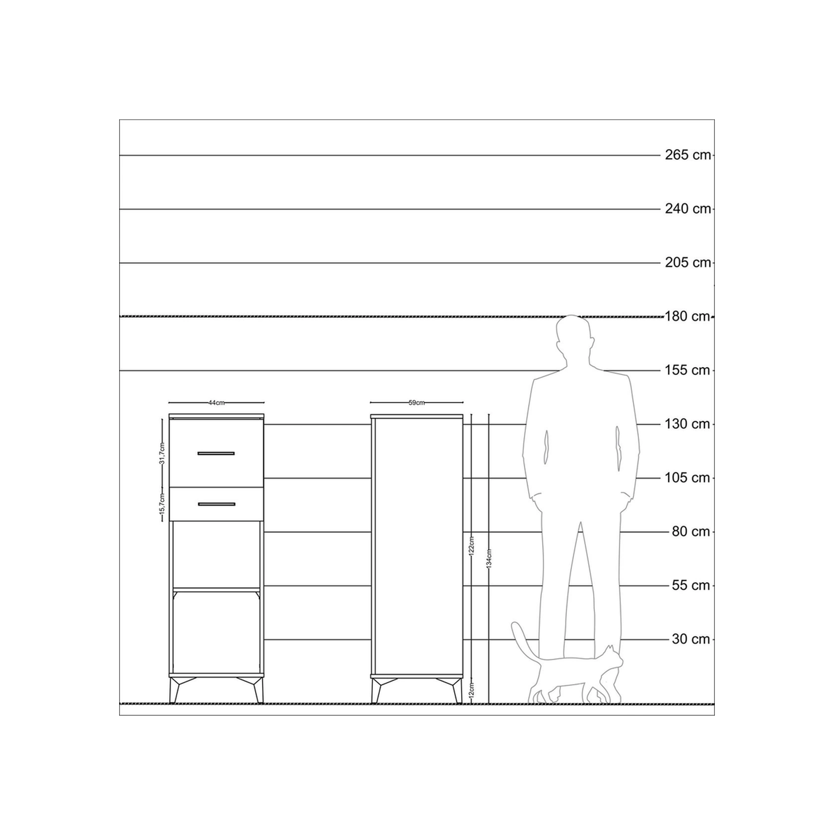 Kronos Dolap Tek Raflı 2 Çekmeceli 44x59x134 Antrasit-aytaşı Antrasit Kronos Dolap Tek Raflı 2 Çekmeceli 44x59x134 Antrasit-aytaşı Antrasit