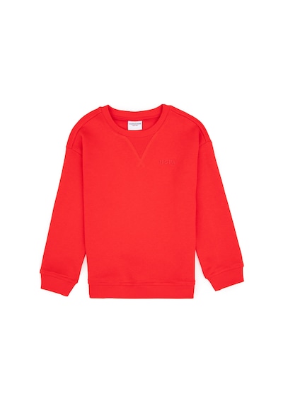 U.S. Polo Assn. Erkek Çocuk Kırmızı Bisiklet Yaka Basic Sweatshirt 50313829-VR030