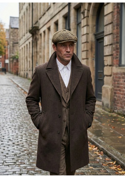 Emybox Erkek Kaşe 8 Köşe Kasket Şapka Klasik Retro- Peaky Blinders Tarzı Lastikli Standart Beden N