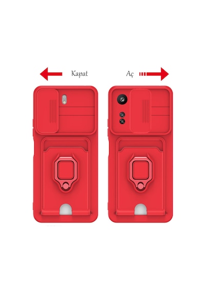 Xiaomi Redmi 13c Uyumlu Kılıf Zuma Kartvizitli Yüzüklü Silikon - Lila