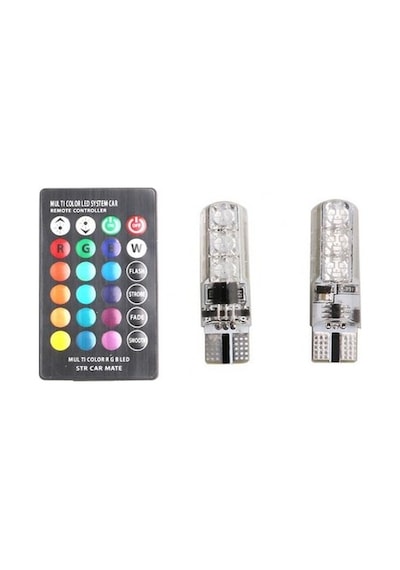 12 Led Rgb T10 Kumandalı Çakarlı Park Ampülü Aydınlatma