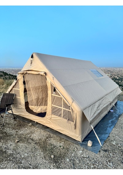 Çadır Dünyası 12 Kişilik Dev Şişme Kamp Çadırı - 400x300 Cm - 210 Cm Yükseklik Çok Renkli