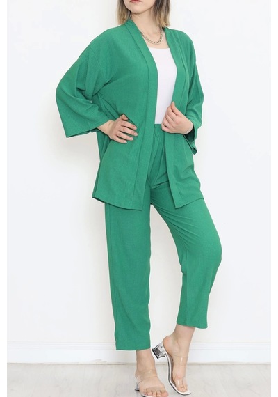Kimono Takım Yeşil - 12176.1254. Çok Renkli