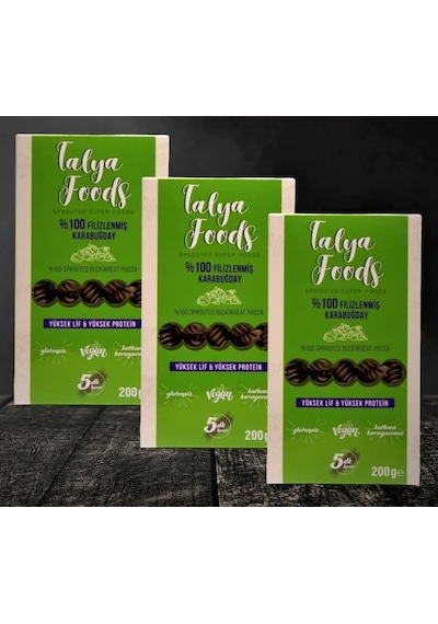 Talya Foods Glutensiz Vegan Karabuğday Makarna 3 x 200 G