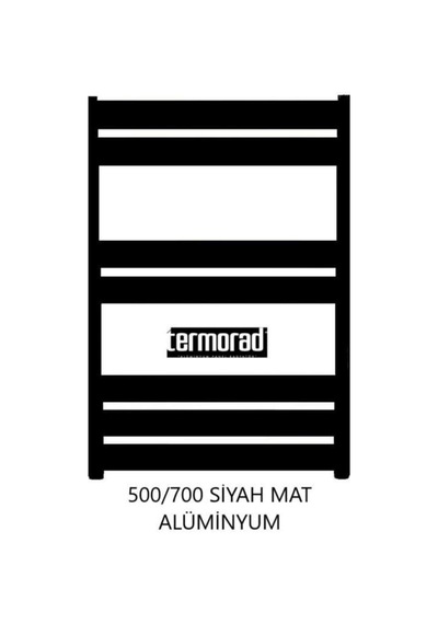 Mat Siyah Alüminyum Havlupan 50 x 70 Cm Termorad Petsa Slim +2 Adet N11.89