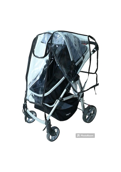 Tois Baby Ultra Lüks Fermuarlı Bebek Arabası Yağmurluğu Siyah Bütün Bebek Arabalarına Uyumludur Yzr Şeffaf