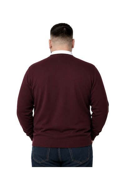 Battalmoda Erkek Büyük Beden Bordo Cepli Düğmeli Triko Hırka 3xl-4xl-5xl-6xl
