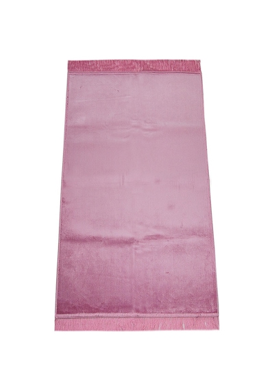 Lüks Düz Desensiz Kadife Velür Seccade Pembe
