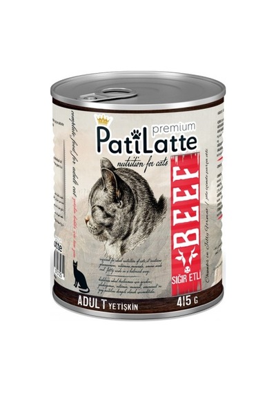 Pati Latte Sıgır Etli Konserve Yetişkin Kedi Maması 24 x 415 G