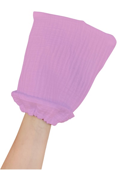 Joyous Mom Kids Organik Muslin Banyo Kese Ve Havlu Seti Koyu Pudra