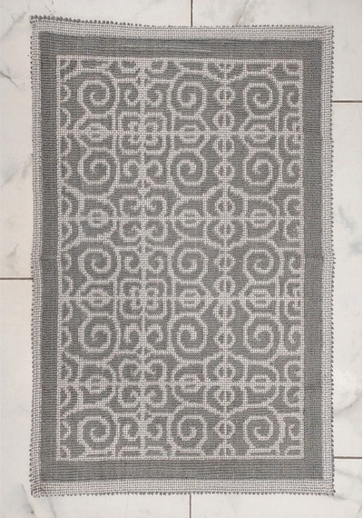 Pamuklu Bukle Lüks Kilim 50x80 -soni Gri Gri