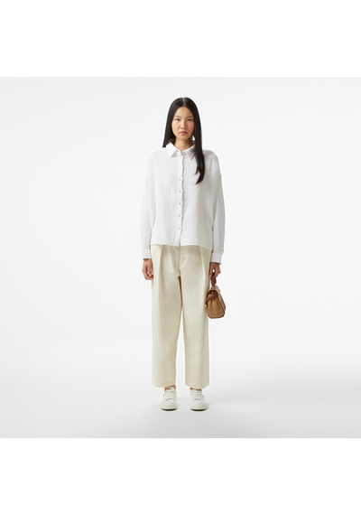 Nautica Kadın Beyaz Oversize Fit Gömlek Düz 55w072t Beyaz