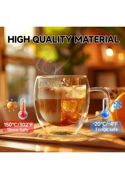 Çift Katmanlı Cam Kupa Bardak 250 Ml Lüx Çift Cidarlı Kupa - Termos Bardak - İki Duvarlı Yapısı İle Uzun Süre Sıcak-soğuk Tutma Özelliği, Kulplu Kahve Espresso Bardağı Brosilikat Double Layer Cup Beyaz - Çok Renkli Çift Katmanlı Cam Kupa Bardak 250 Ml Lüx Çift Cidarlı Kupa - Termos Bardak - İki Duvarlı Yapısı İle Uzun Süre Sıcak-soğuk Tutma Özelliği, Kulplu Kahve Espresso Bardağı Brosilikat Double Layer Cup Beyaz - Çok Renkli