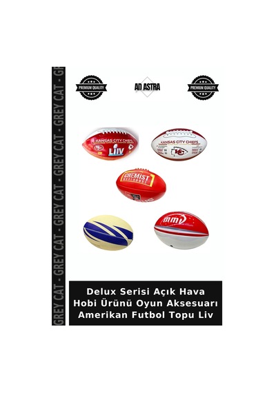 Delux Serisi Açık Hava Hobi Ürünü Oyun Aksesuarı Amerikan Futbol Topu Liv Çok Renkli