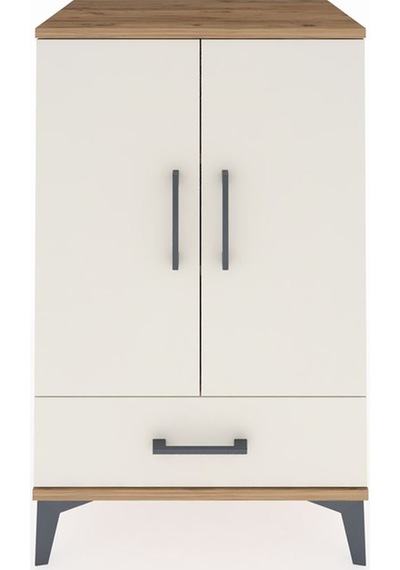 Hyperion Komodin 3 Raflı Tek Çekmeceli 2 Kapaklı 60x44x96 Çam... Çam