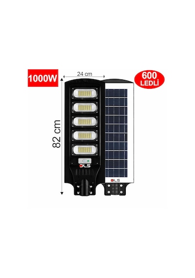 Dls 1000w Solar Güneş Enerjili Led Bahçe & Çevre Aydınlatma Lambası Profesyonel Dış Mekan 201-1000