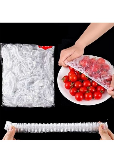100 Adet Tencere Bonesi Ve Tabak Bonesi Çok Amaçlı Kapak Gıda Bonesi Mutfak Bonesi Şeffaf Beyaz