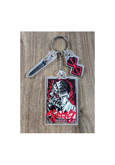 Owl Bag Berserk Desenli Charmlı Acrylic Anahtarlık Çanta Süsü Mıx
