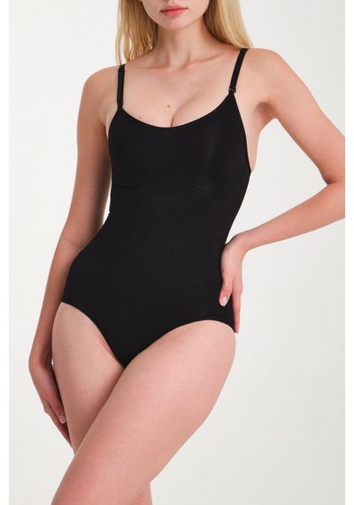 Fit Women 2 Beden Alt Tarafı Çıtçıtlı Seamless Zıbın Korse 9051 Siyah