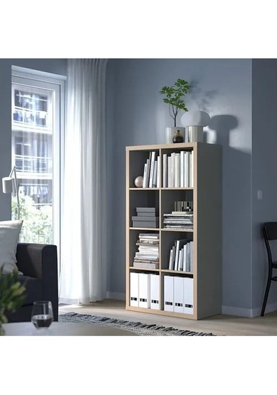 Ikea Kallax Açık Raf Ünitesi, Gri-ahşap Görünümlü 77x147 Ahşap