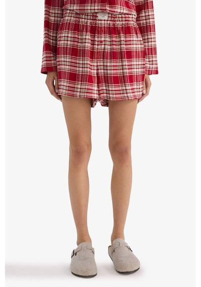 Defacto Regular Fit Flanel Kareli Şort Pijama Altı-fall İn Love F3675ax25wnbr196 Bordo-br196