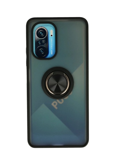 Xiaomi Redmi K40 Uyumlu Kılıf Montreal Yüzüklü Silikon Kapak - Siyah