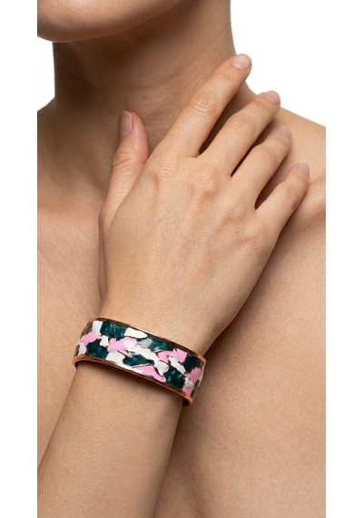 Enamel Bileklik- Green-pink Sarı