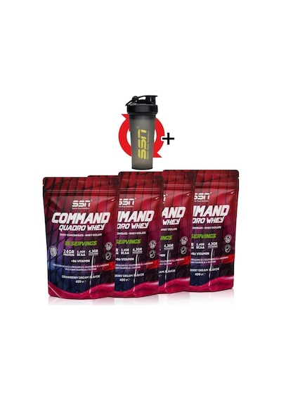 SSN Sports Style Nutrition Command Quadro Whey 1800 gr 60 Şase Çilekli (15X4 DOYPACKS) Kombinasyon