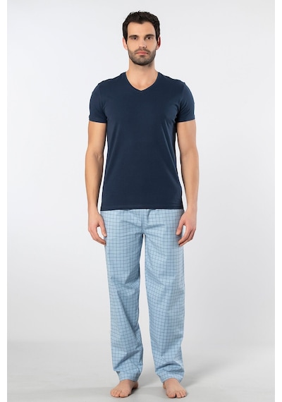 Cacharel Erkek Dokuma Pijama Takımı 2238/mavi 2 Mavi