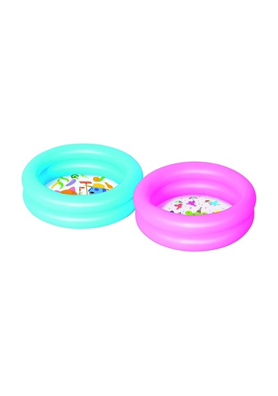 Bestway 2 Boğum Desenli Zeminli Çocuk Havuzu, (61x15 cm) 51061 Pembe