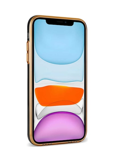 Apple Uyumlu  iPhone 12 Kilif Bark Kartlikli Kenarlari Altin Renk Kilif 558089730