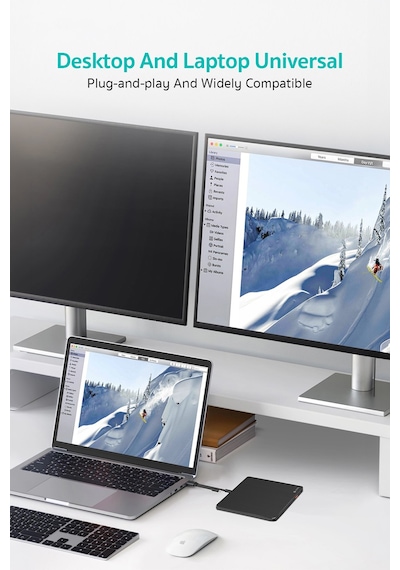 Çift Bağlantılı Usb 2.0 & Type-c Harici Dvd-rw Yazıcı Ve Okuyucu